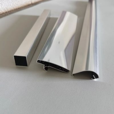 Mechanical Bright Polished Mirror Anodized Aluminum C U Profile with Customized Color for Shower Room